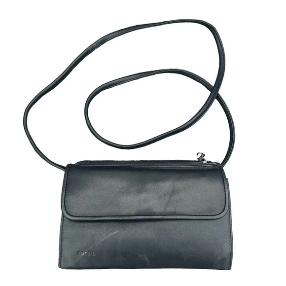 Fossil‎ Genuine Leather Crossbody Women’s Wallet - Picture 1 of 9